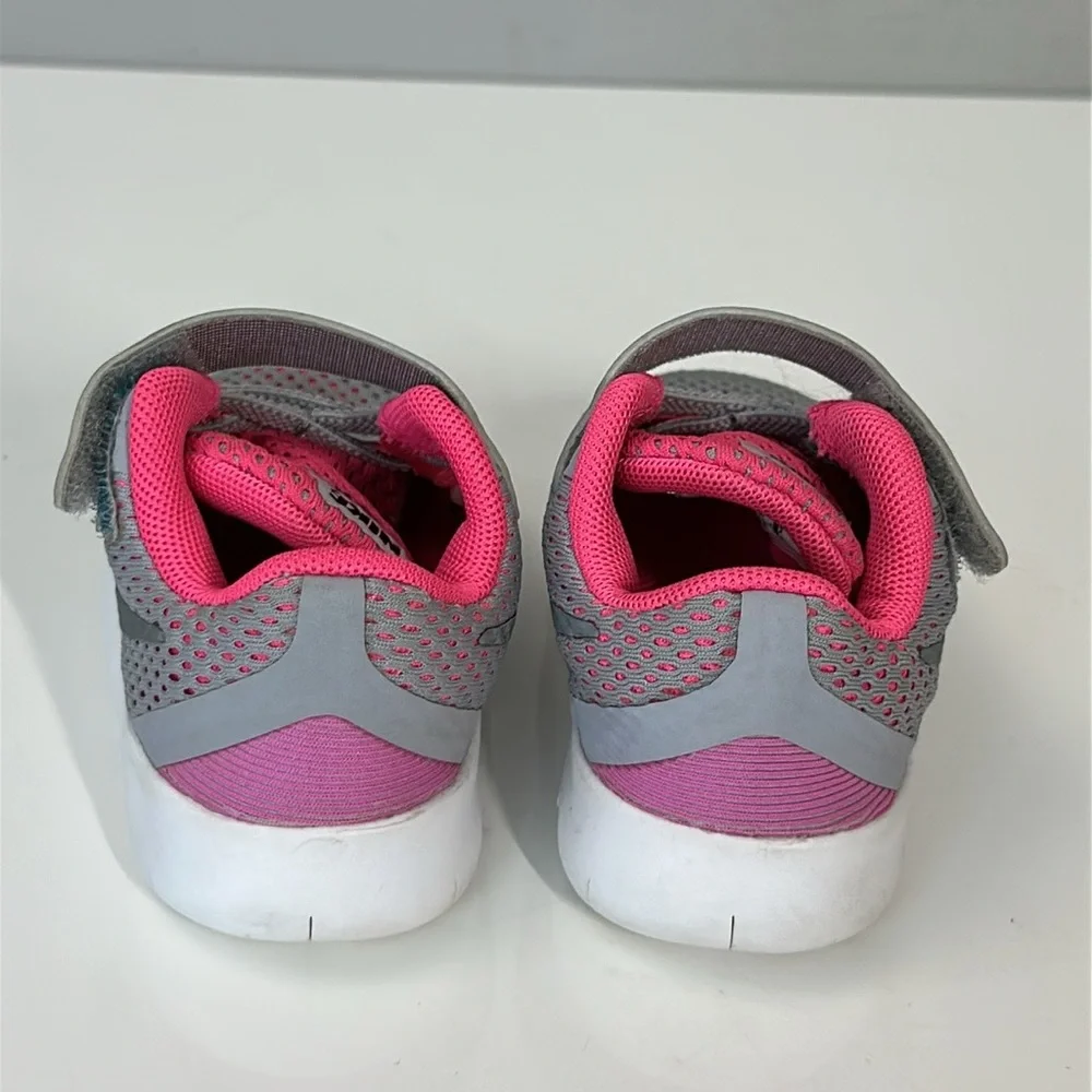 Nike Kids Gray and Pink Lightweight Sneakers